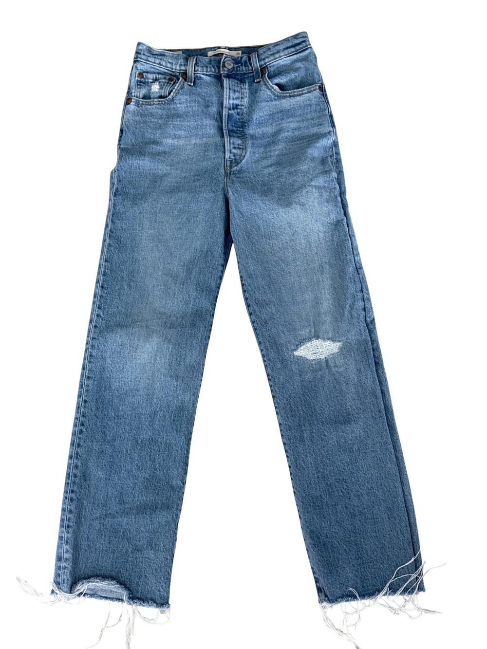 Levi’s Premium Ribcage High Rise Straight Leg Jeans Women’s 26 Light Wash Denim